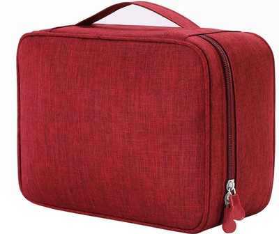 atorakushon ® Electronics Accessories Organizer Bag, Carry Gadget Travel Bag for Portable Zippered Pouch for HDD Power Bank Cables Pack of 1(Maroon)