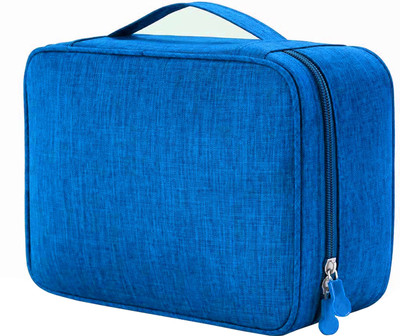 atorakushon ® Electronics Accessories Organizer Bag, Carry Gadget Travel Bag for Portable Zippered Pouch for HDD Power Bank Cables Pack of 1(Blue)