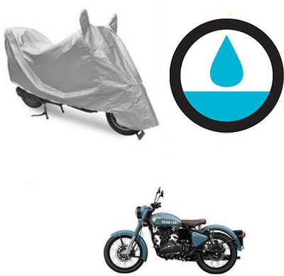 THE REAL ARV Waterproof Two Wheeler Cover for Royal Enfield(Classic 350, Silver)