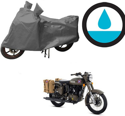 HYBRIDS COLLECTION Waterproof Two Wheeler Cover for Royal Enfield(Classic 500, Grey)