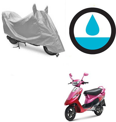 Atulit enterprises Waterproof Two Wheeler Cover for TVS(Scooty Pep+, Silver)
