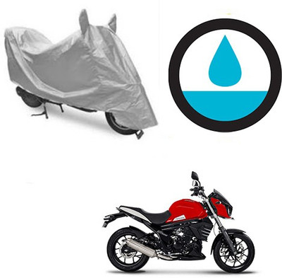 Atulit enterprises Waterproof Two Wheeler Cover for Mahindra(Mojo, Silver)