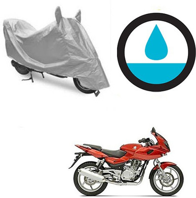 Atulit enterprises Waterproof Two Wheeler Cover for Bajaj(Pulsar 220 DTS-i, Silver)