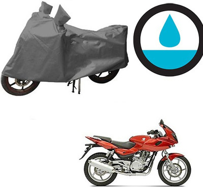 HYBRIDS COLLECTION Waterproof Two Wheeler Cover for Bajaj(Pulsar 220 DTS-i, Grey)