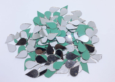 Zilzon Shisha Mirrors for Embroidery and Craft Purpose (Tear Drop Shape Pack of 200 Pcs)