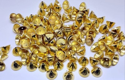 Zilzon Gold Finish Cone Shape Bead caps for Jewellery Making, (Gold, 100 Piece)