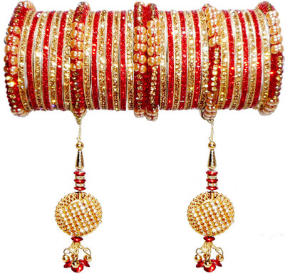 Royal Bangles Metal Zircon Bangle Set(Pack of 34)