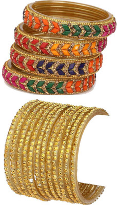 Somil Glass Beads, Crystal Bangle Set(Pack of 10)