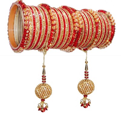 Vardhman Metal Zircon Bangle Set(Pack of 34)