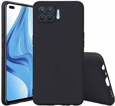 S-Softline Back Cover for Oppo F17 Pro, Premium 3D Plain Candy Case(Black, Pack of: 1)