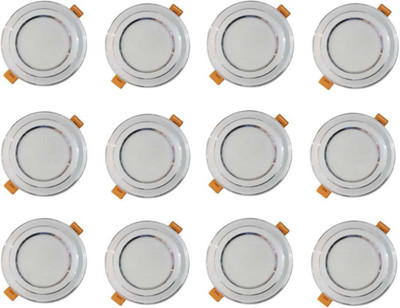 MVL 9 Watt CBL LED Ceiling Lamp Round Down Light, Ceiling Light, Pack 0f 12 (White) Recessed Ceiling Lamp(White)