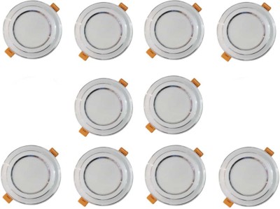 MVL 9W Bright Led Conceal Down Light White Round Pack of 10 Recessed Ceiling Lamp(White)