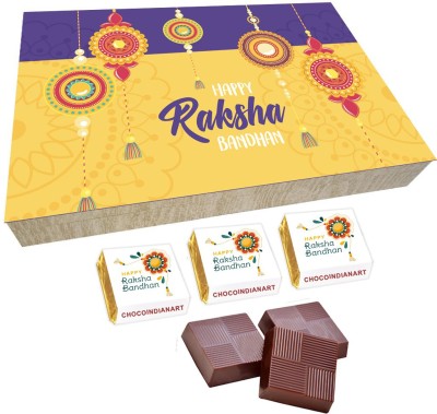 CHOCOINDIANART Happy Raksha Bandhan, 12pcs Delicious Chocolate Gift Box 14, Truffles(12 Units)