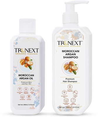 TRUNEXT MOROCCAN ARGAN OIL 200ML +ARGAN SHAMPOO 300ML- HAIR COMBO(2 Items in the set)