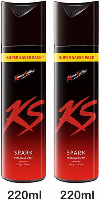 KS Spark Deodorant Spray 220ml Pack Of 2 Body Spray  -  For Men & Women(440 ml, Pack of 2)