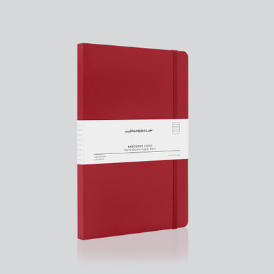 myPAPERCLIP Executive Series A5 Notebook Ruled 240 Pages(Red)