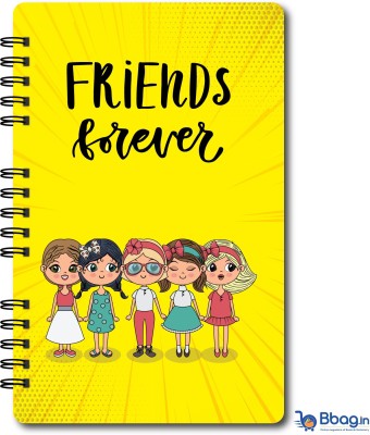 CREATIVE CONVERT Friends Forever Soft Cover A5 Diary Single Line 160 Pages(Yellow)