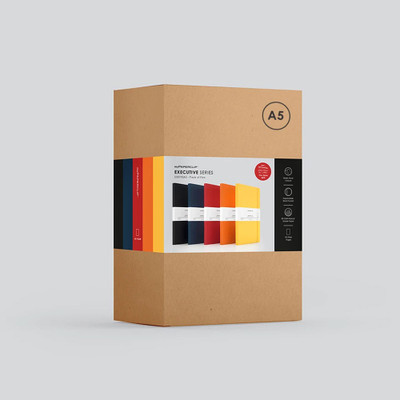 myPAPERCLIP Executive Series with Pocket A5 Notebook Plain 192 Pages(Mixed, Pack of 5)