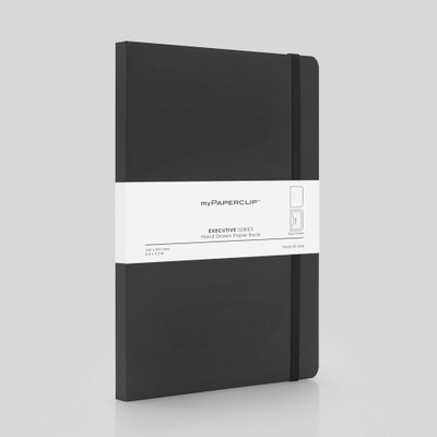 myPAPERCLIP Executive Series with Pocket A5 Notebook Plain 192 Pages(Black)