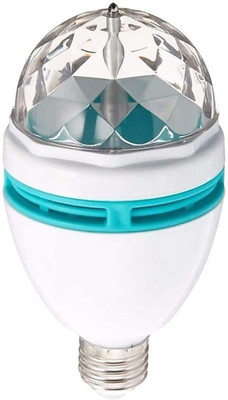 Birudmart LED Crystal Rotating Bulb Magic Disco Light Lamp for Party Home Diwali Single Disco Ball(Ball Diameter: 12 cm)