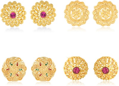 VIGHNAHARTA Twinkling Charming Alloy Gold Plated Stud Earring Combo set For Women and Girls ( Pack of- 4 Pair Earrings)-VFJ1234-1256-1254-1192ERG Alloy Stud Earring