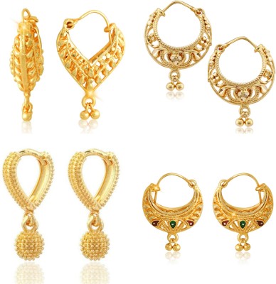 VIGHNAHARTA Vighnaharta Allure Charming Alloy Gold Plated Bali Earring Combo set For Women and Girls ( Pack of- 4 Pair Earrings)-VFJ1179-1180-1181-1167ERG Alloy Chandbali Earring