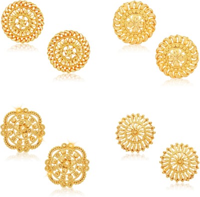 VIGHNAHARTA Vighnaharta Sizzling Charming Alloy Gold Plated Stud Earring Combo set For Women and Girls ( Pack of- 4 Pair Earrings)-VFJ1099-1125-1124-1246ERG Alloy Earring Set