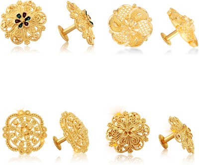 VIGHNAHARTA Vighnaharta Sizzling Charming Alloy Gold Plated Stud Earring Combo set For Women and Girls ( Pack of- 4 Pair Earrings)-VFJ1099-1124-1086-1241ERG Alloy Earring Set