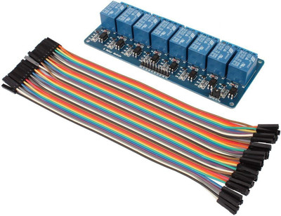 TRUSTECH DC 5V 8 Channel Relay Module & 40 Pin Female-Female Dupont Cable for Raspberry Pi DSP AVR PIC ARM Interconnect Electronic Hobby Kit