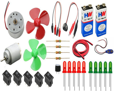 TRUSTECH Electronics 30 Items Loose Parts Materials Science Project Kit Educational Electronic Hobby Kit