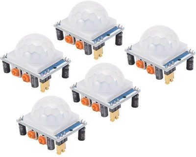 TRUSTECH 5PCS HC-SR501 Adjustable Body Infrared PIR Motion Sensor Detector Module Security Circuit and Motion Detector Electronic Hobby Kit