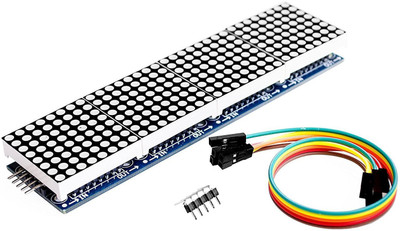 TRUSTECH MAX7219 Dot Matrix Module For Microcontroller 4 In 1 Display with 5pin Line Micro Controller Board Electronic Hobby Kit