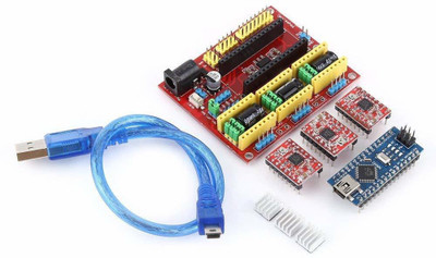 TRUSTECH Printer Engraving Expansion Board Kit Controller Sheld V4+Nano 3.0 Board+A4988 Driver with USB Cable for Ardino Educational Electronic Hobby Kit
