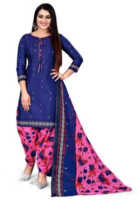 Kkrish Cotton Blend Printed Salwar Suit Material
