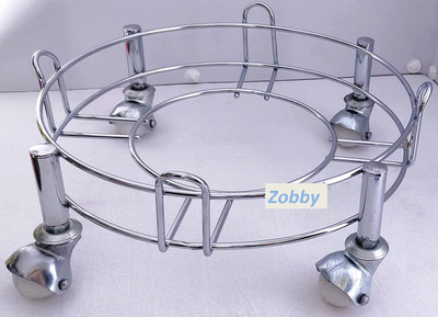 Zobby Premium Heavy Stainless Steel Gas Trolley/LPG Cylinder Stand Trolley with Wheels (Silver)| Gas Cylinder Trolley with Wheels Gas Cylinder Trolley(Steel)