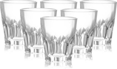 J3J (Pack of 6) Transparent Water Glass Glass Set Whisky Glass(200 ml, Glass, Clear)
