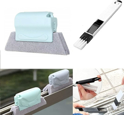 Rameja Combo of Window Cleaning Brush Dust Cleaner Tool for All Corners Edges and Gaps for Computers, Laptops(Combo of Window Groove Frame Cleaning and Dust Cleaning Brush)