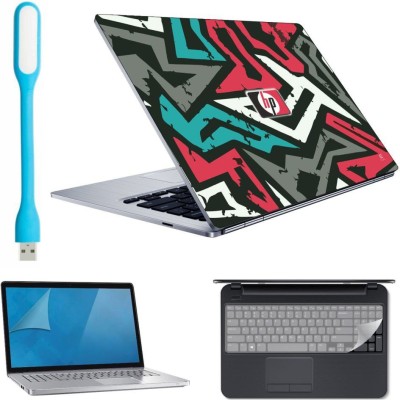 Anweshas 4 Laptop Skin with Usb Led Light, Key Guard and Screen Guard for 15.6 inches Laptop Combo Set(Multicolor)