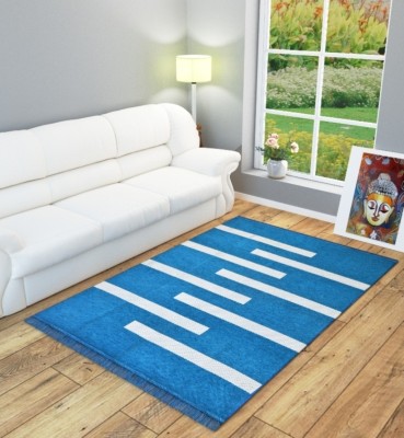 Flipkart SmartBuy Blue Chenille Carpet(5 ft,  X 7 ft, Rectangle)