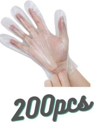 Wellstar Transparent Hand Gloves_200 Examination Gloves for kitchen , Regular Use,Light Weight, PP Gloves Polyisoprene Examination Gloves pack of 200pcs 100pair multipurpoe poly gloves Polyisoprene Surgical Gloves(Pack of 200)