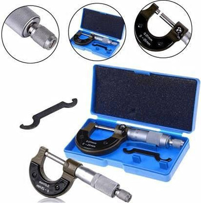 SQFTOOLS Outside Micrometer 0-25mm/0.01mm With Two Side Carbide Tip With Adjusment Key Micrometer Screw Gauge