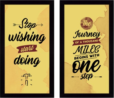 Ritwika's Collection Of 2 Motivational Quotes About Success And Life | Perfect For Home and Office Decor | Digital Prints With Frame Digital Reprint 13.5 inch x 7.5 inch Painting(With Frame, Pack of 2)