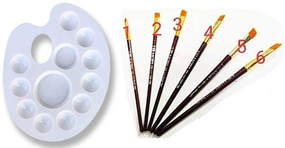 First Click Plastic 12 Paint Wells Palettes(Set of 1, PURE WHITE)