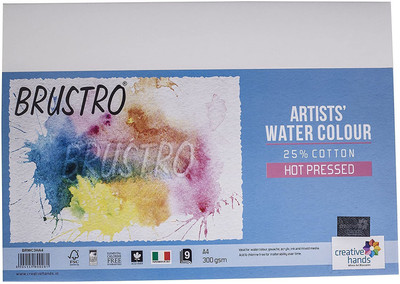 BRuSTRO A4 Unrulled A4 300 gsm Watercolor Paper(Set of 1, White)