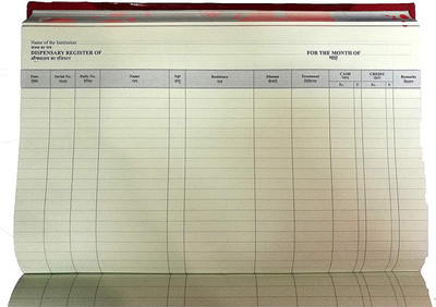 LRS OPD Record - Dispensary Register/OPD Register Patient Record Register 40-Part OPD Register 350 Pages(350 Sets)