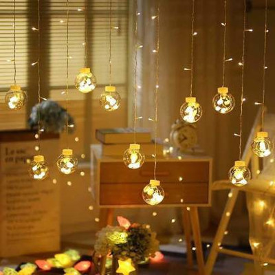 spark world 12 LEDs 2.5 m Yellow Steady, Flickering Bulb Rice Lights(Pack of 1)