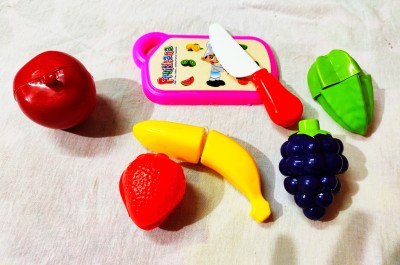 FLYmart Cut the fruit Set with Plate | Fruit Cut |Slice the fruit |Pretend Toy Role Playing Master Chef For kids Fruit cutter set | Premium Fruit cut Fruit Slice Toy game | Kitchen fruit cut role play set for kids | Kitchen Role, Restaurant Role Pretend play toy for Kidszza Toy Set from Cut the Frui