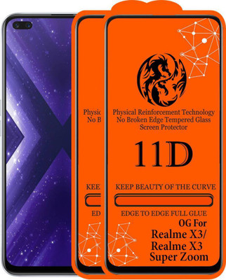 aplexx Edge To Edge Tempered Glass for Realme X3, Realme X3 SuperZoom(Pack of 2)