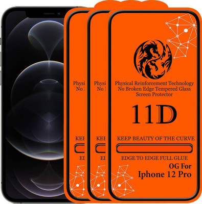 aplexx Edge To Edge Tempered Glass for Apple IPhone 12 Pro, Apple IPhone 12(Pack of 3)