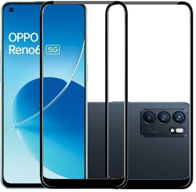 ECMERED Edge To Edge Tempered Glass for OPPO RENO 6(Pack of 2)